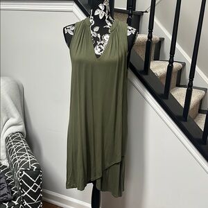 Alya Olive Green T-shirt Dress-Small